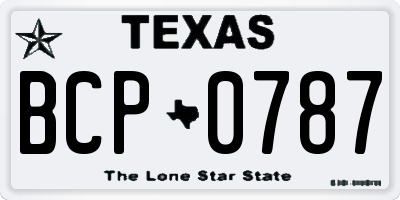 TX license plate BCP0787