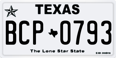 TX license plate BCP0793