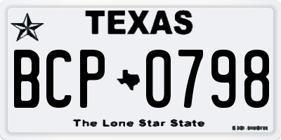 TX license plate BCP0798