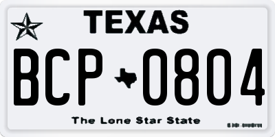 TX license plate BCP0804
