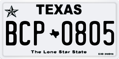 TX license plate BCP0805