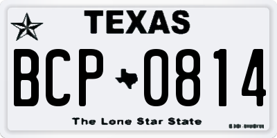 TX license plate BCP0814