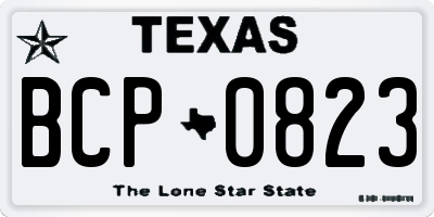 TX license plate BCP0823