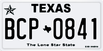 TX license plate BCP0841