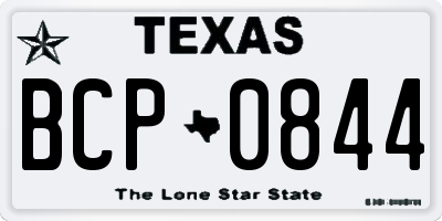 TX license plate BCP0844