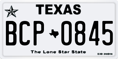 TX license plate BCP0845