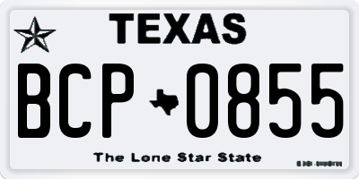 TX license plate BCP0855