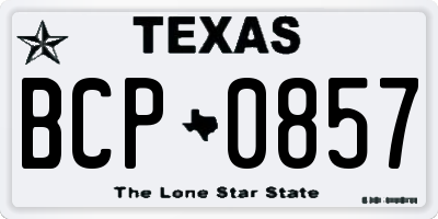 TX license plate BCP0857
