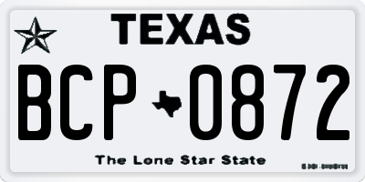 TX license plate BCP0872