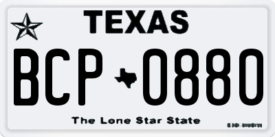 TX license plate BCP0880