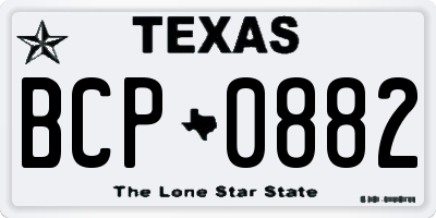 TX license plate BCP0882