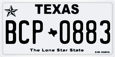 TX license plate BCP0883