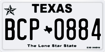TX license plate BCP0884