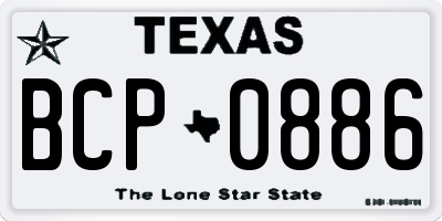 TX license plate BCP0886