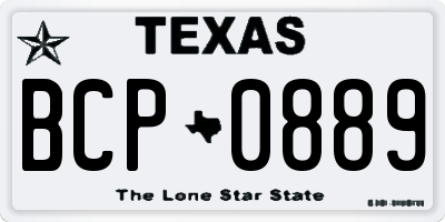 TX license plate BCP0889