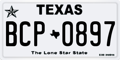 TX license plate BCP0897