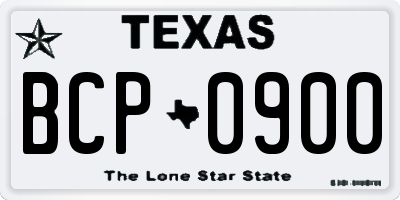 TX license plate BCP0900