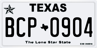 TX license plate BCP0904