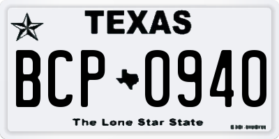 TX license plate BCP0940