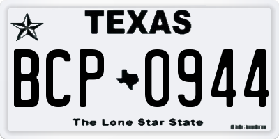 TX license plate BCP0944