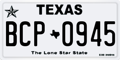 TX license plate BCP0945