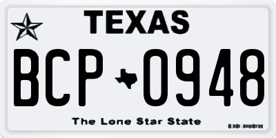 TX license plate BCP0948