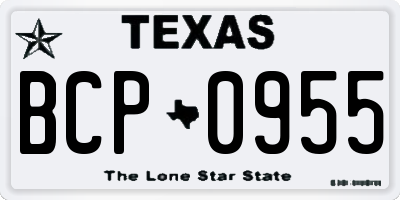 TX license plate BCP0955