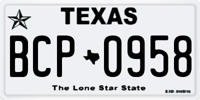 TX license plate BCP0958