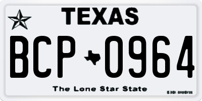 TX license plate BCP0964