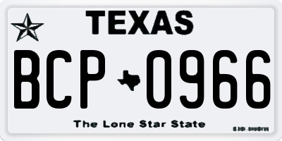 TX license plate BCP0966