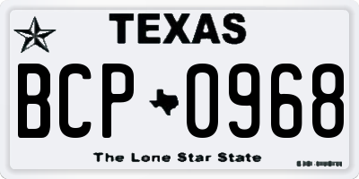 TX license plate BCP0968