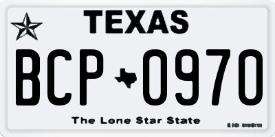 TX license plate BCP0970