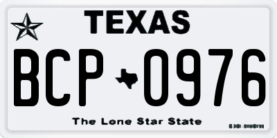 TX license plate BCP0976