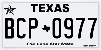 TX license plate BCP0977