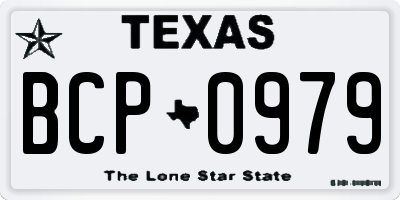 TX license plate BCP0979
