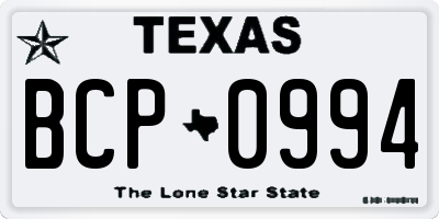 TX license plate BCP0994