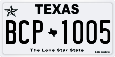 TX license plate BCP1005