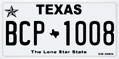 TX license plate BCP1008