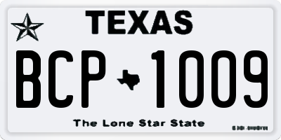 TX license plate BCP1009