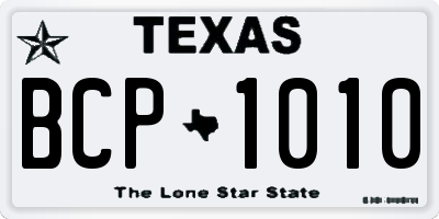 TX license plate BCP1010