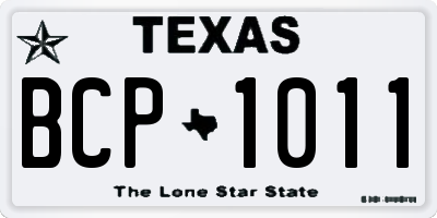 TX license plate BCP1011