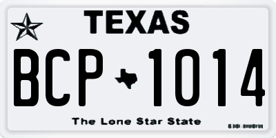 TX license plate BCP1014