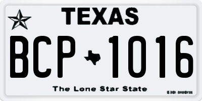 TX license plate BCP1016