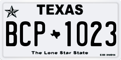 TX license plate BCP1023