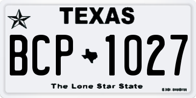 TX license plate BCP1027