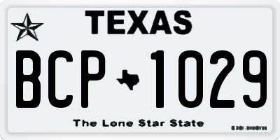 TX license plate BCP1029