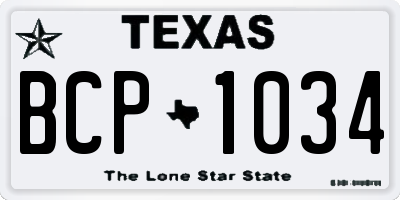 TX license plate BCP1034