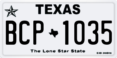 TX license plate BCP1035