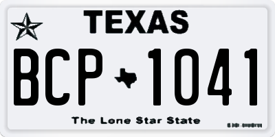 TX license plate BCP1041
