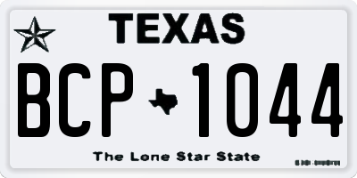 TX license plate BCP1044